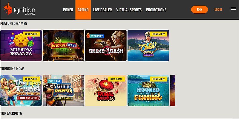 Ignition casino lobby (US)